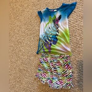 Girls zebra pj set L (10/12)